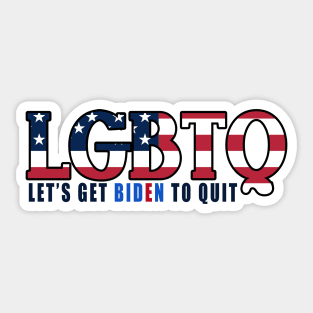 LGBTQ Let's Get Biden to Quit Sticker